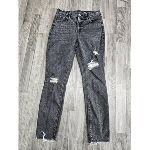 (3/$35) Old Navy Jeans Womens 6 Black High Rise Rockstar Skinny Distressed Denim